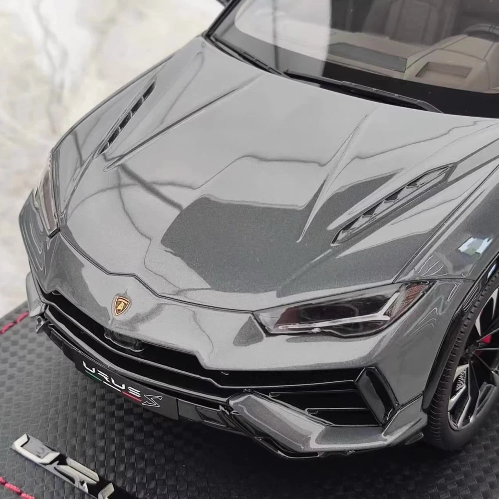 [MR Collection] 1:18 Lamborghini 2018 URUS S grigio modellino di auto resina