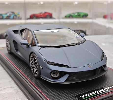 [MR Collection] 1:18 Lamborghini 2025 Temerario Matte Blue Model Car Resin