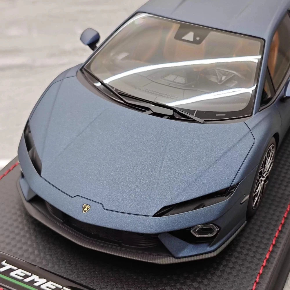 [MR collection] 1:18 Lamborghini 2025 Temerario mat bleu voiture miniature Resin