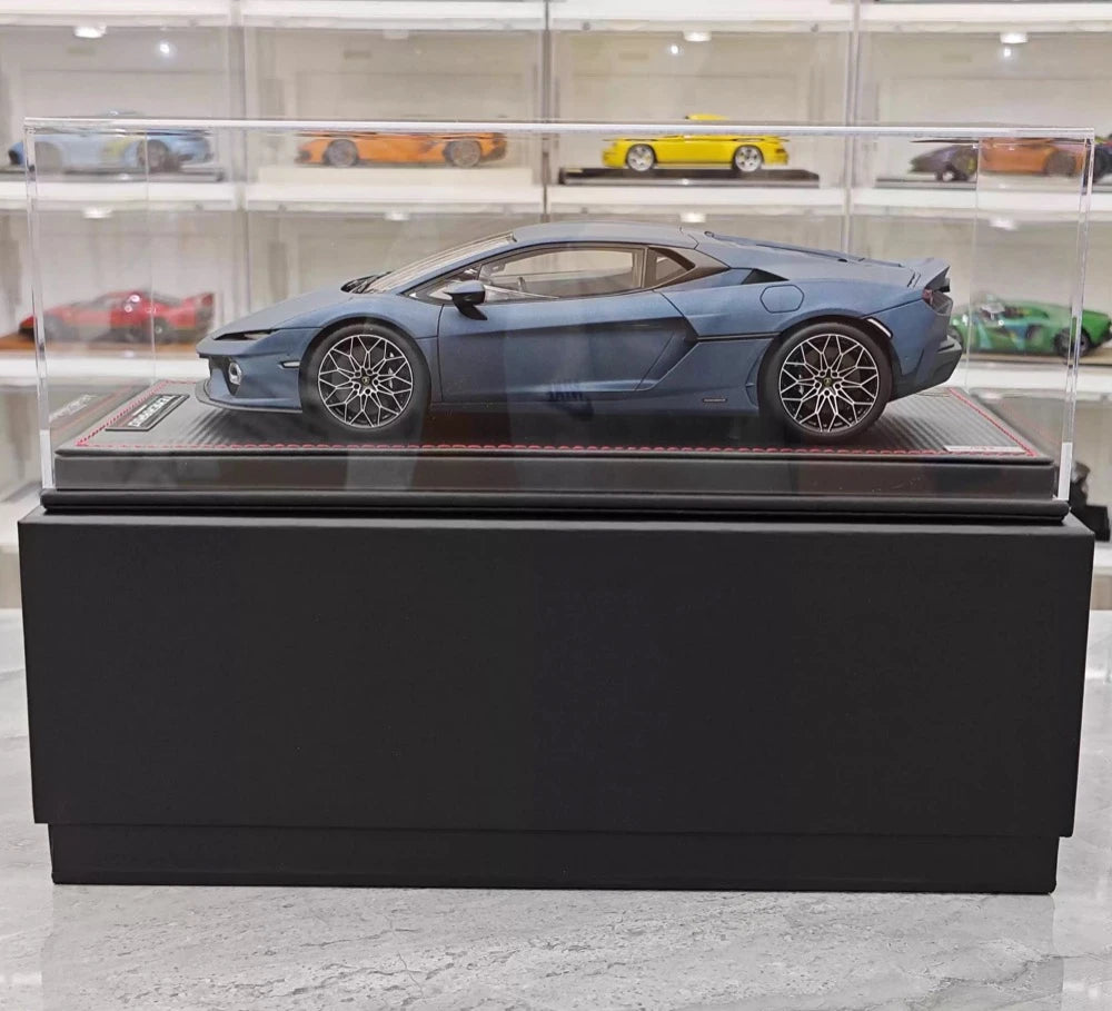 [MR collection] 1:18 Lamborghini 2025 Temerario mat bleu voiture miniature Resin