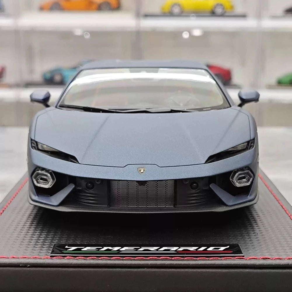 [MR collection] 1:18 Lamborghini 2025 Temerario mat bleu voiture miniature Resin