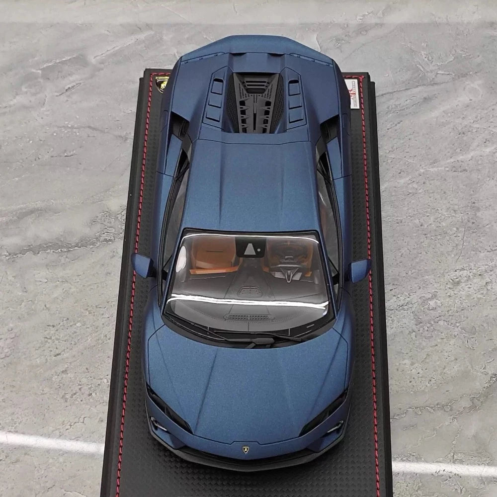 [MR collection] 1:18 Lamborghini 2025 Temerario mat bleu voiture miniature Resin