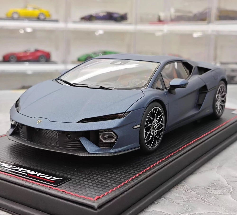 [MR collection] 1:18 Lamborghini 2025 Temerario mat bleu voiture miniature Resin