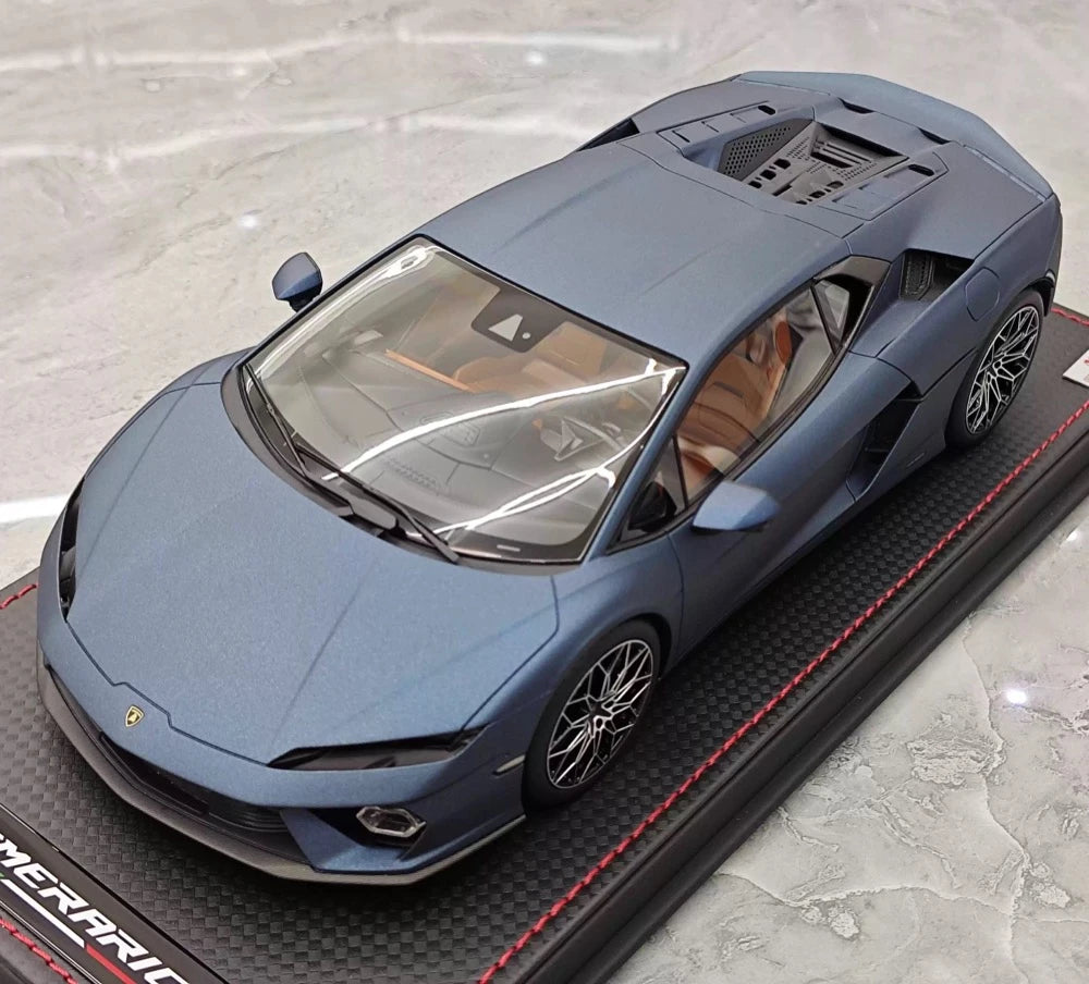 [MR collection] 1:18 Lamborghini 2025 Temerario mat bleu voiture miniature Resin