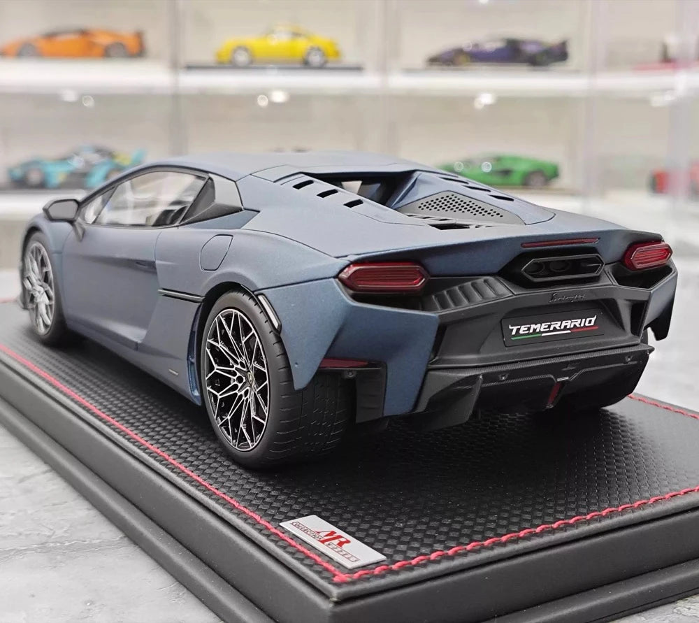 [MR Collection] 1:18 Lamborghini 2025 Temerario Matte Blue Model Car Resin