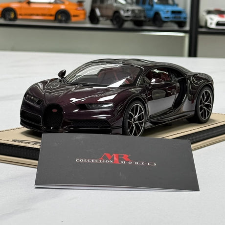 MR Kokoelma Bugatti 2016 Chiron Purple 1:18 – keräilyhartsimallihartsi (MR Collection)