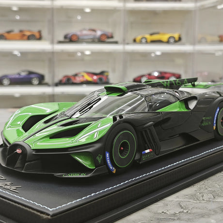 MR Collection Bugatti 2021 Bolide Green 1:18 – samlarobjekt resinmodellresin