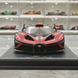 MR Kollektion Bugatti 2021 Bolide Red 1:18 – Samlarobjekt resinmodellresin (MR Collection)