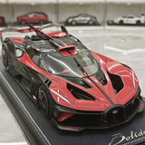 MR Kollektion Bugatti 2021 Bolide Red 1:18 – Samlarobjekt resinmodellresin (MR Collection)