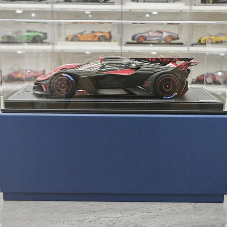 MR Kollektion Bugatti 2021 Bolide Red 1:18 – Samlarobjekt resinmodellresin (MR Collection)