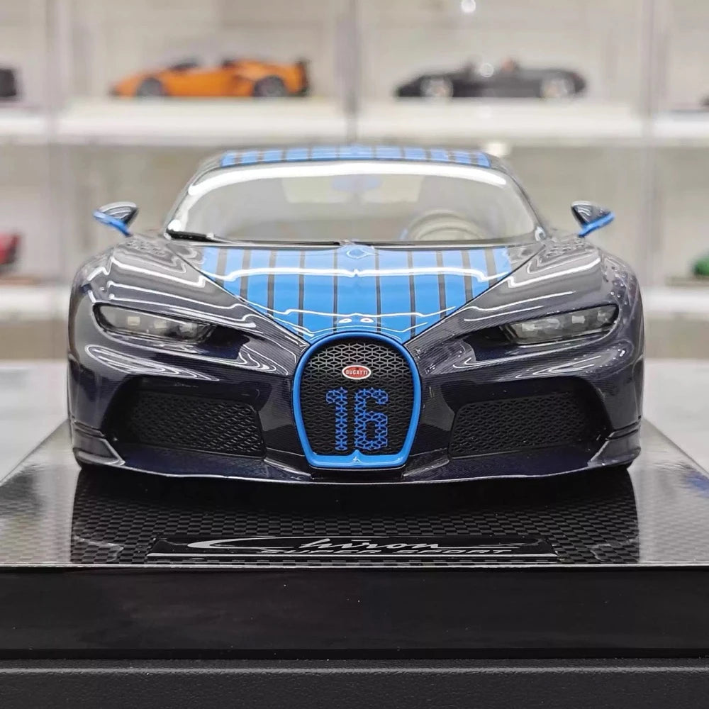 [MR Collection] 1:18 Bugatti 2024 Chiron Super Sport Carbon Blue Model Car Resin