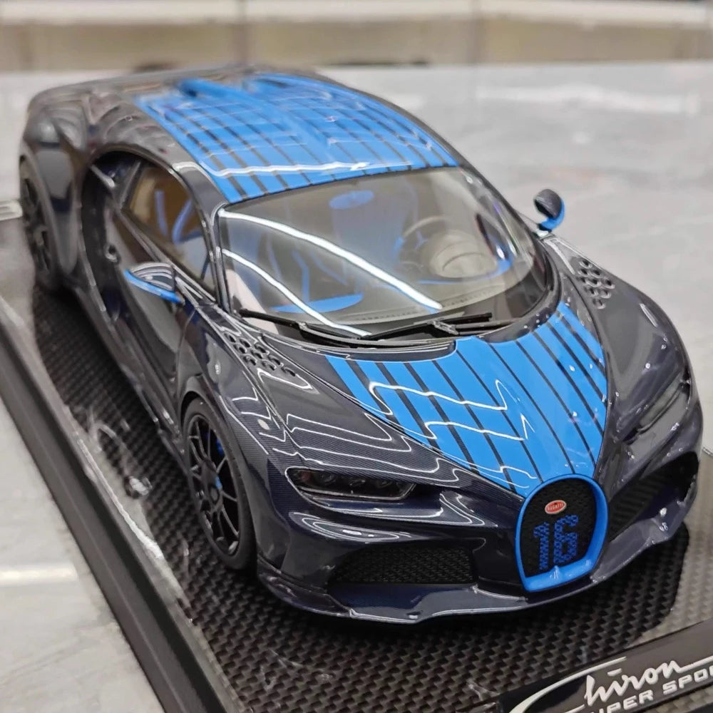 [MR Collection] 1:18 Bugatti 2024 Chiron Super Sport Carbon Blue Model Car Resin