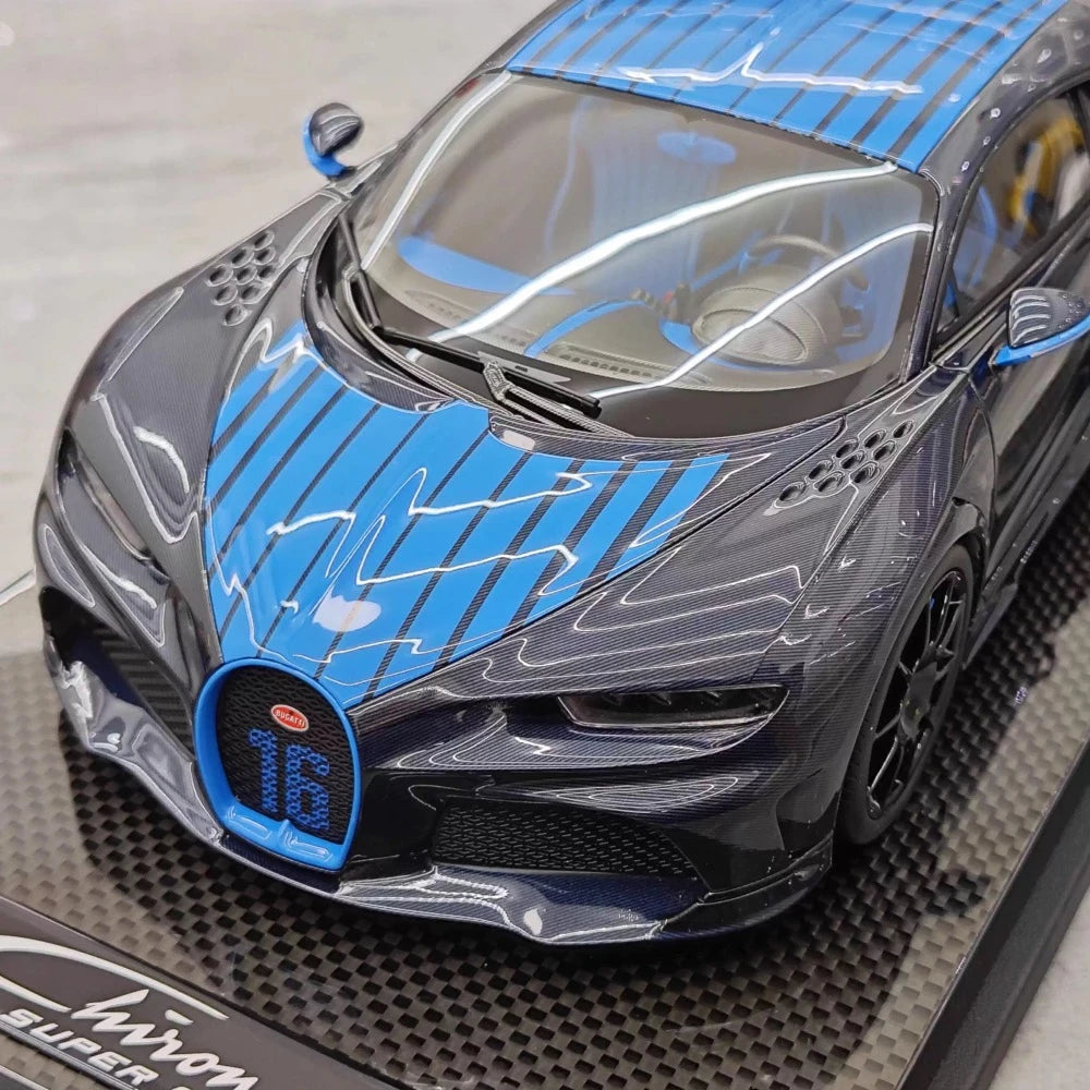 [MR Collection] 1:18 Bugatti 2024 Chiron Super Sport Carbon Blue Model Car Resin