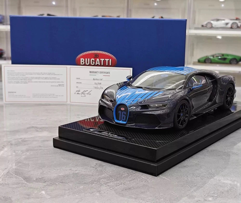 [MR Collection] 1:18 Bugatti 2024 Chiron Super Sport Carbon Blue Model Car Resin