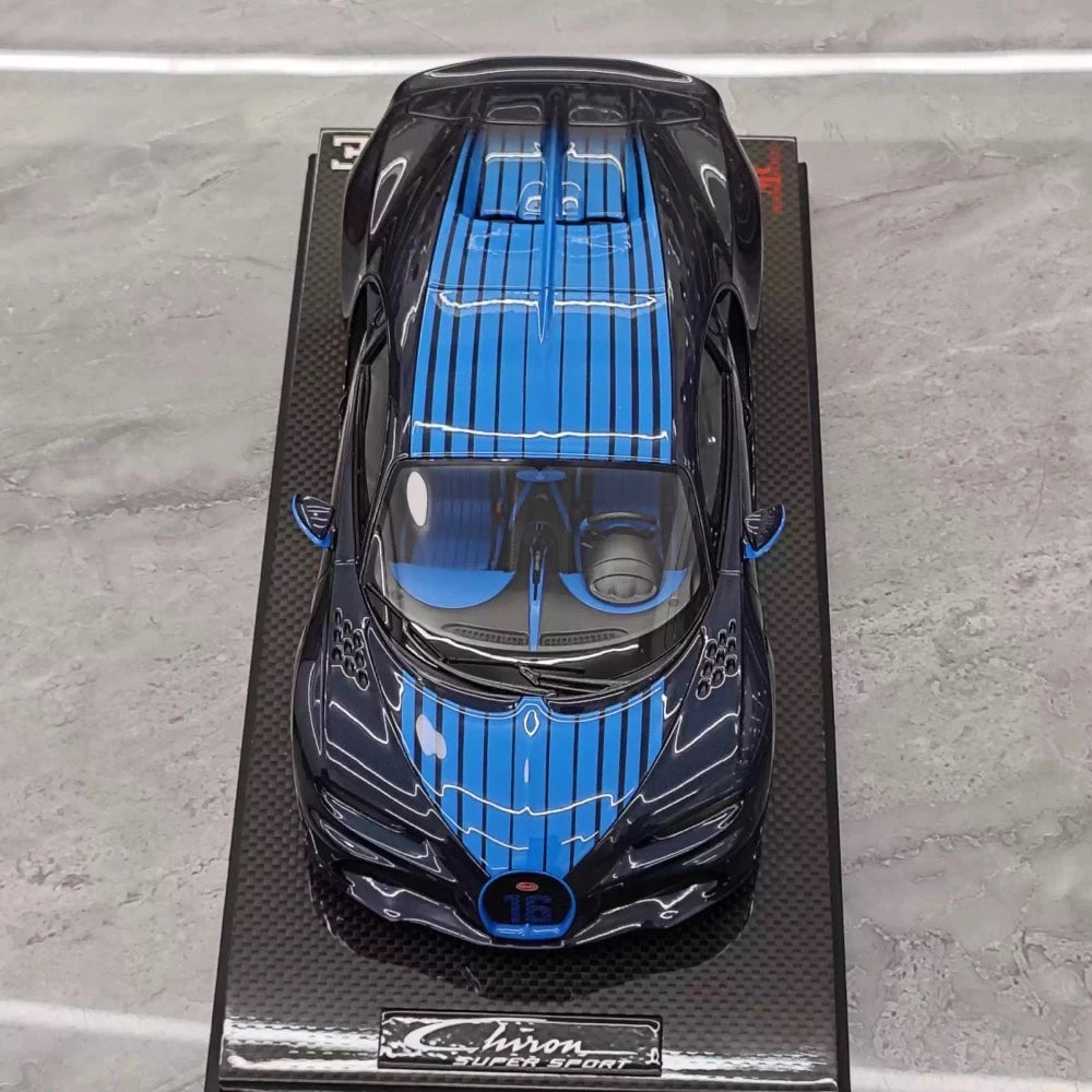 [MR Collection] 1:18 Bugatti 2024 Chiron Super Sport Carbon Blue Model Car Resin