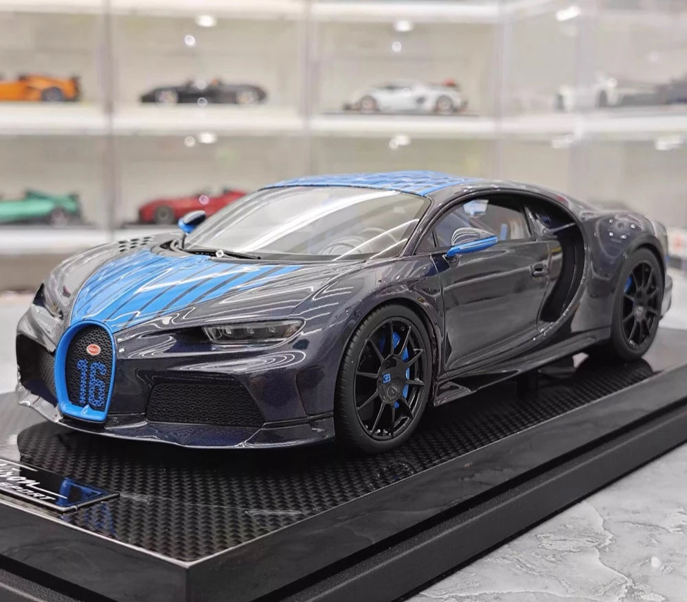 [MR Collection] 1:18 Bugatti 2024 Chiron Super Sport Carbon Blue Model Car Resin