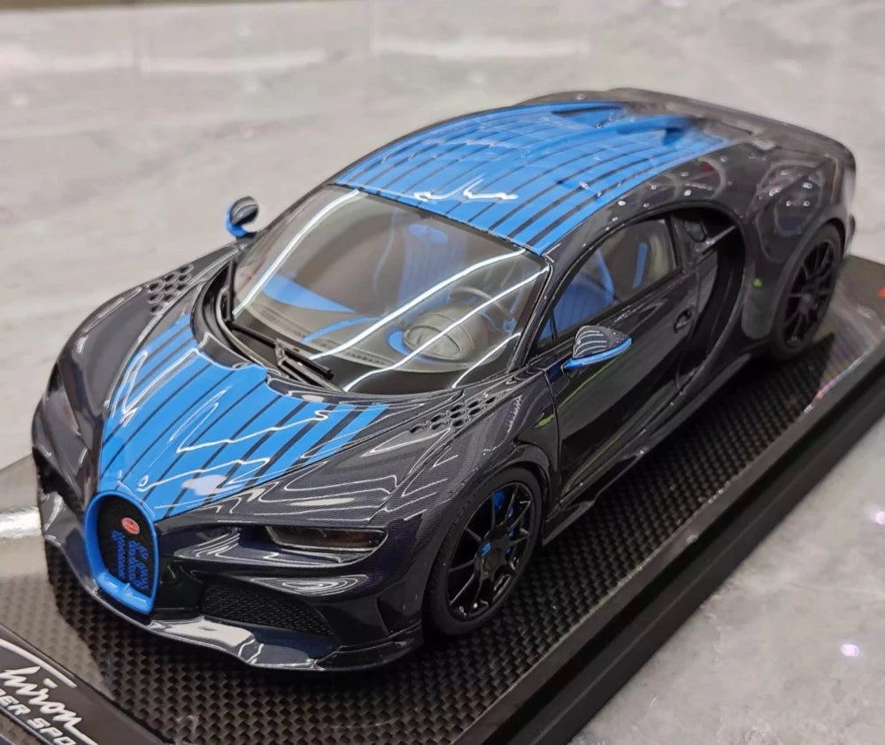 [MR Collection] 1:18 Bugatti 2024 Chiron Super Sport Carbon Blue Model Car Resin