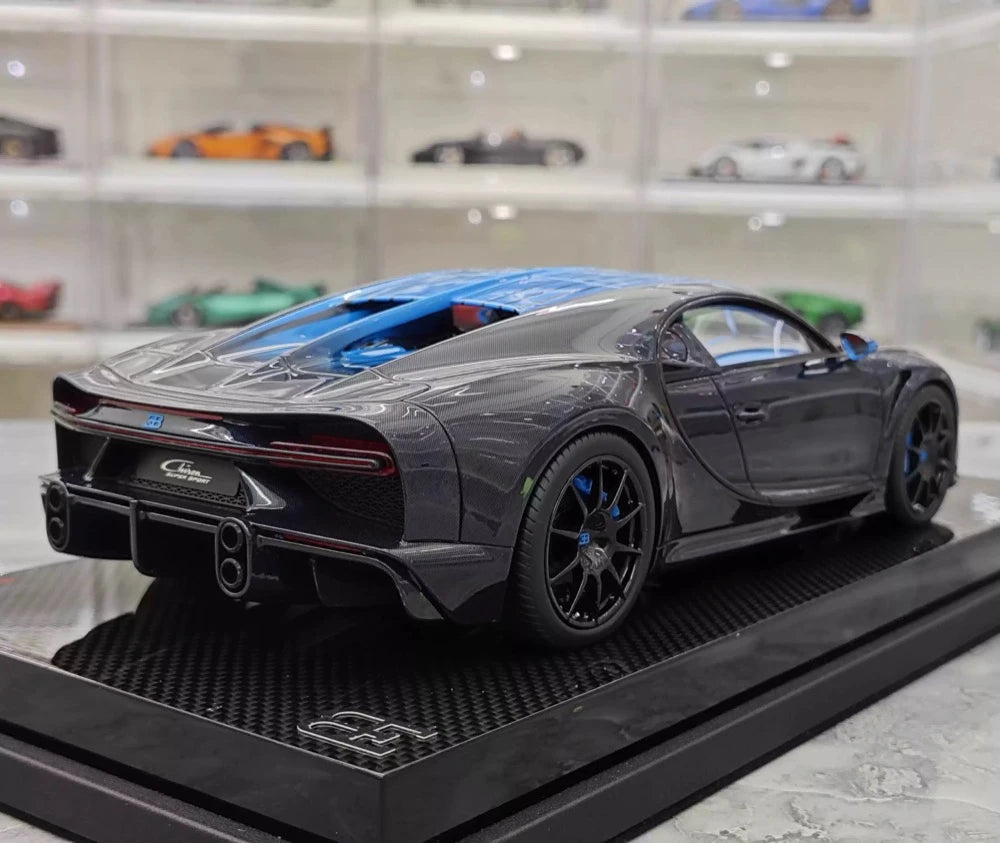 [MR Collection] 1:18 Bugatti 2024 Chiron Super Sport Carbon Blue Model Car Resin