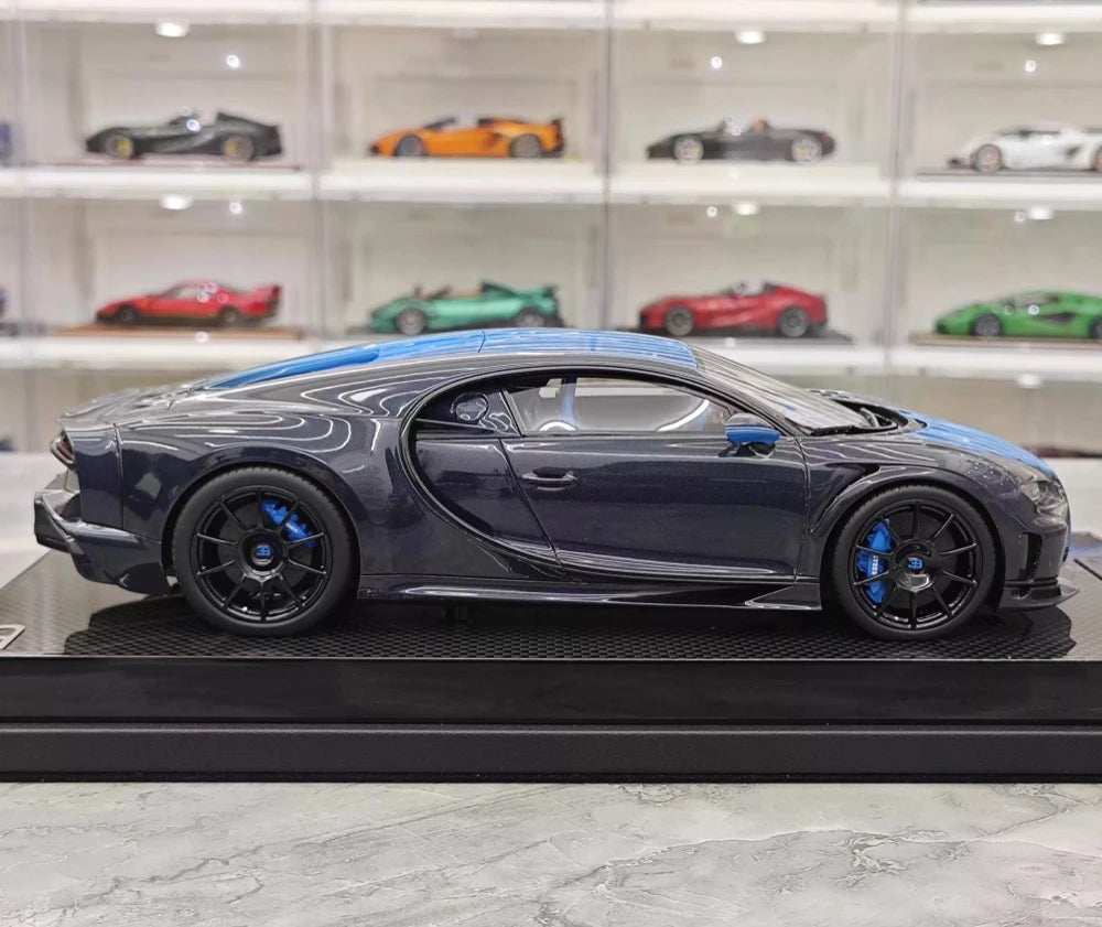 [MR Collection] 1:18 Bugatti 2024 Chiron Super Sport Carbon Blue Model Car Resin