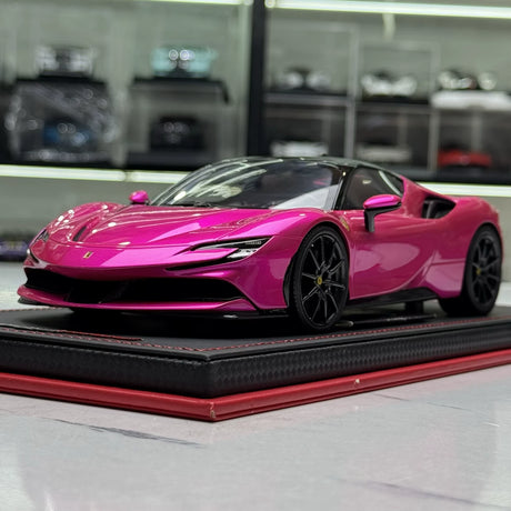 MR Collezione Ferrari 2019 SF90 Stradale Pink 1:18 – Resina modello in resina collezionabile (MR Collection)