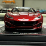 MR Kollektion Ferrari 2021 Portofino M Closed Roof Rosso Corsa 1:18 – Sammelobjekt-Resin-Modellharz (MR Collection)