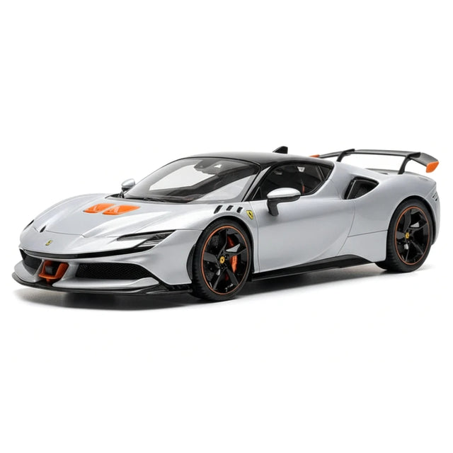 [MR Collection] 1:18 Ferrari 2023 SF90 XX Stradale argento modellino di auto resina