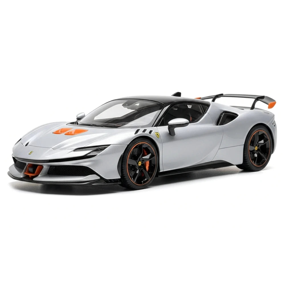 [MR Collection] 1:18 Ferrari 2023 SF90 XX Stradale Silver Model Car Resin