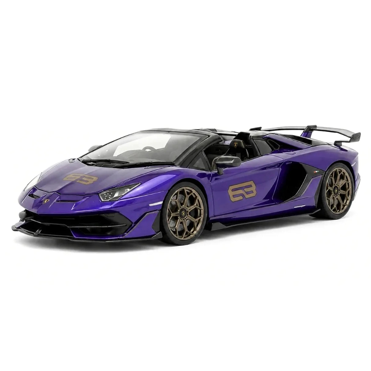 MR kokoelma Lamborghini 2018 Aventador SVJ Purple 1:18 – keräilyhartsimallihartsi (MR Collection)