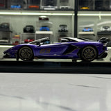 MR kokoelma Lamborghini 2018 Aventador SVJ Purple 1:18 – keräilyhartsimallihartsi (MR Collection)