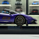 MR kokoelma Lamborghini 2018 Aventador SVJ Purple 1:18 – keräilyhartsimallihartsi (MR Collection)