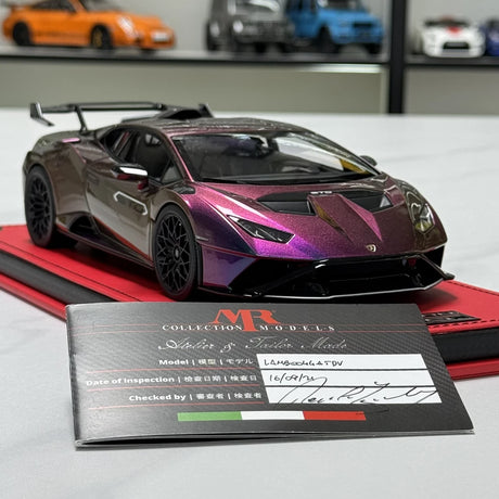 MR kokoelma Lamborghini 2021 Huracan STO Chameleon 1:18 – keräilyhartsimallihartsi (MR Collection)