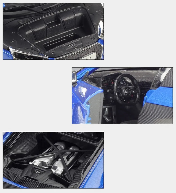 [Maisto] 1:18 Audi 2015 R8 Type 4S Blue Model Car Die-Cast