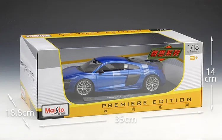 [Maisto] 1:18 Audi 2015 R8 Type 4S Blue Model Car Die-Cast