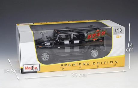 [Maisto] 1:18 Hummer 2003 H2 SUV Black Model Car Die-Cast
