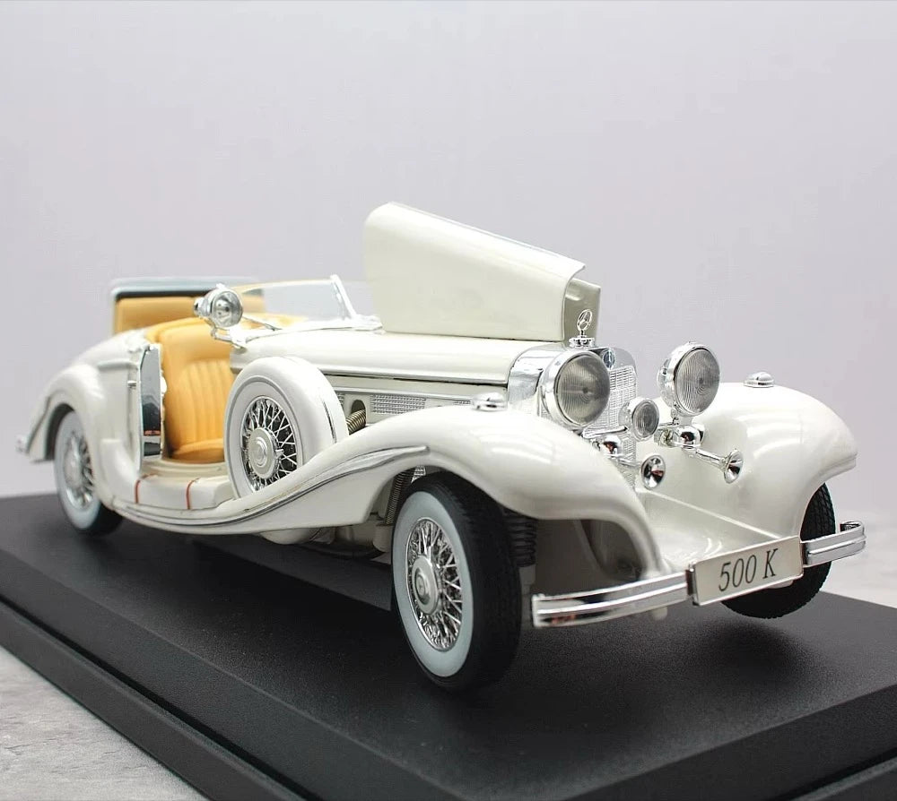 Maisto Mercedes-Benz 1936 500 K Special Roadster branco 1:18 – modelo de exposição em metal fundido