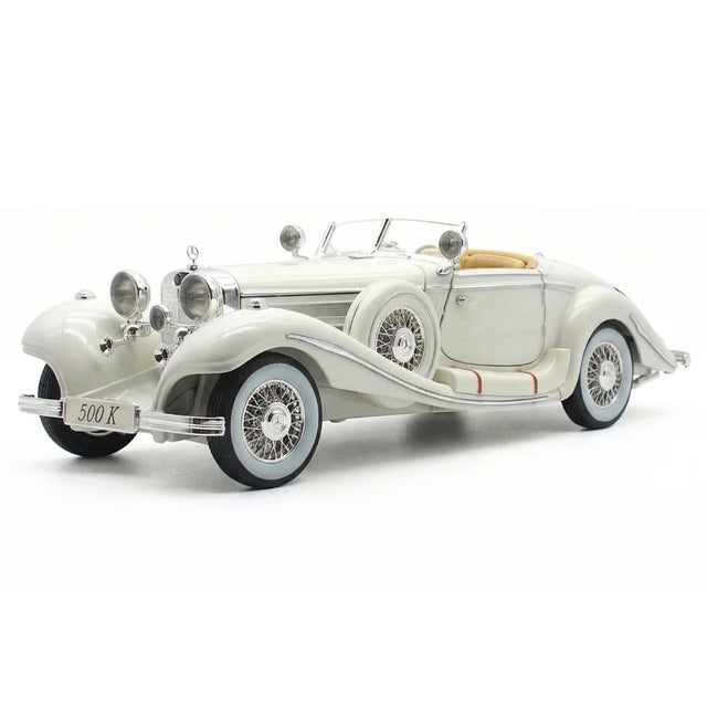 Maisto Mercedes-Benz 1936 500 K Special Roadster branco 1:18 – modelo de exposição em metal fundido