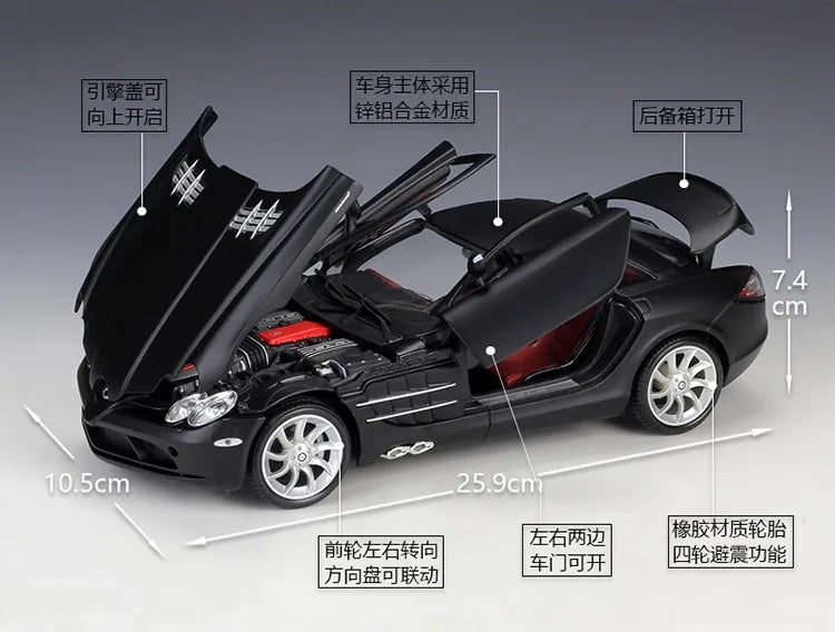 [Maisto] 1:18 Mercedes-Benz 2003 SLR McLaren Black Model Car Die-Cast
