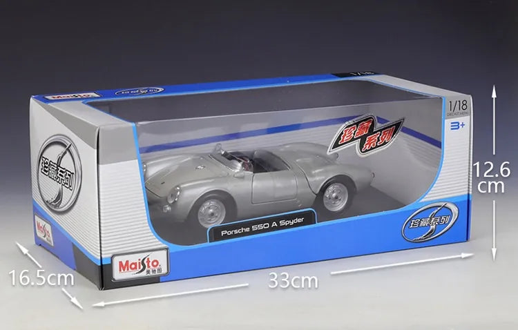 [Maisto] 1:18 Porsche 1951 550 Spyder Silver Model Car Die-Cast