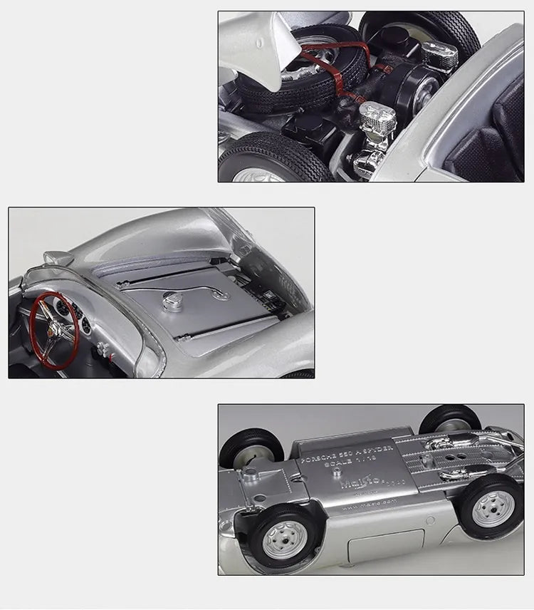 [Maisto] 1:18 Porsche 1951 550 Spyder Silver Model Car Die-Cast