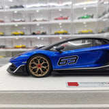 [Make Up] 1:18 Lamborghini 2018 Aventador SVJ 63 Blue Model Car Resin