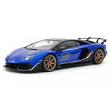 [Make Up] 1:18 Lamborghini 2018 Aventador SVJ 63 Blue Model Car Resin