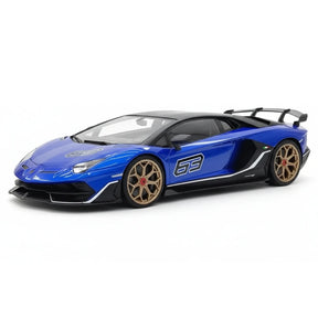 [Make Up] 1:18 Lamborghini 2018 Aventador SVJ 63 Blue Model Car Resin
