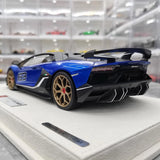 [Make Up] 1:18 Lamborghini 2018 Aventador SVJ 63 Blue Model Car Resin