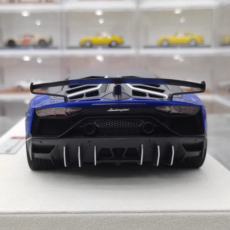 [Make Up] 1:18 Lamborghini 2018 Aventador SVJ 63 Blue Model Car Resin
