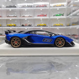 [Make Up] 1:18 Lamborghini 2018 Aventador SVJ 63 Blue Model Car Resin