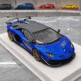 [Make Up] 1:18 Lamborghini 2018 Aventador SVJ 63 Blue Model Car Resin