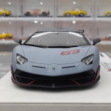 [Make Up] 1:18 Lamborghini 2018 Aventador SVJ 63 Gray Model Car Resin