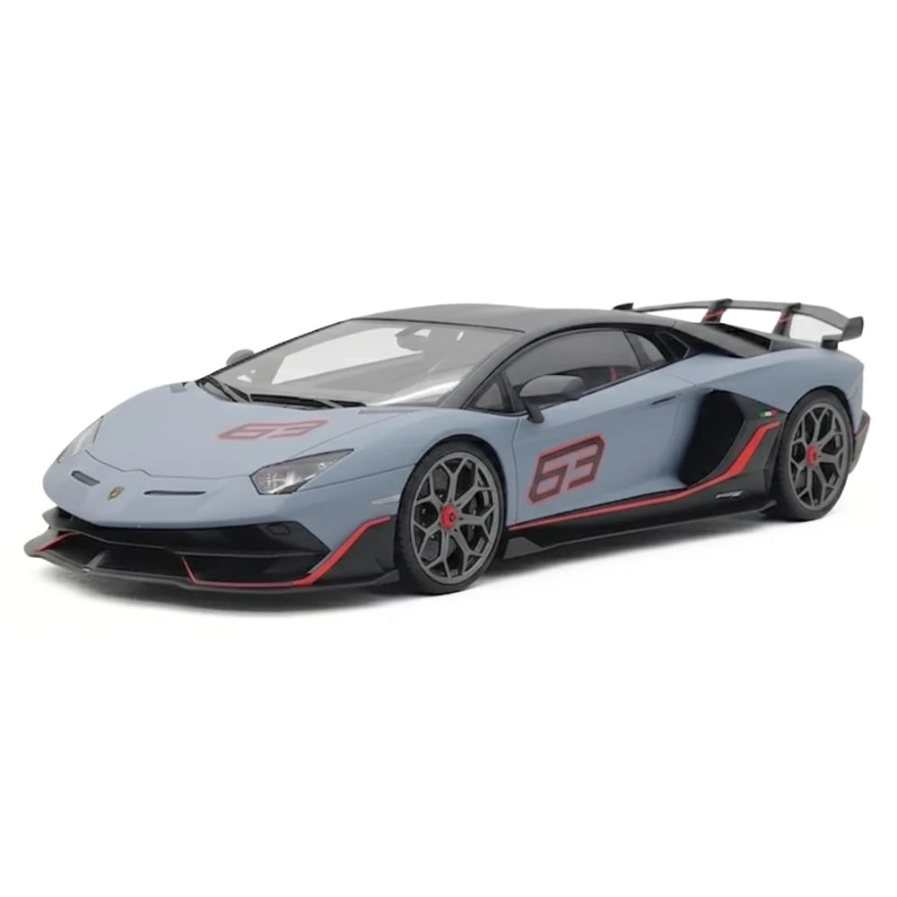 [Make Up] 1:18 Lamborghini 2018 Aventador SVJ 63 Gray Model Car Resin