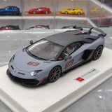 [Make Up] 1:18 Lamborghini 2018 Aventador SVJ 63 Gray Model Car Resin