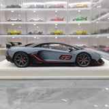 [Make Up] 1:18 Lamborghini 2018 Aventador SVJ 63 Gray Model Car Resin